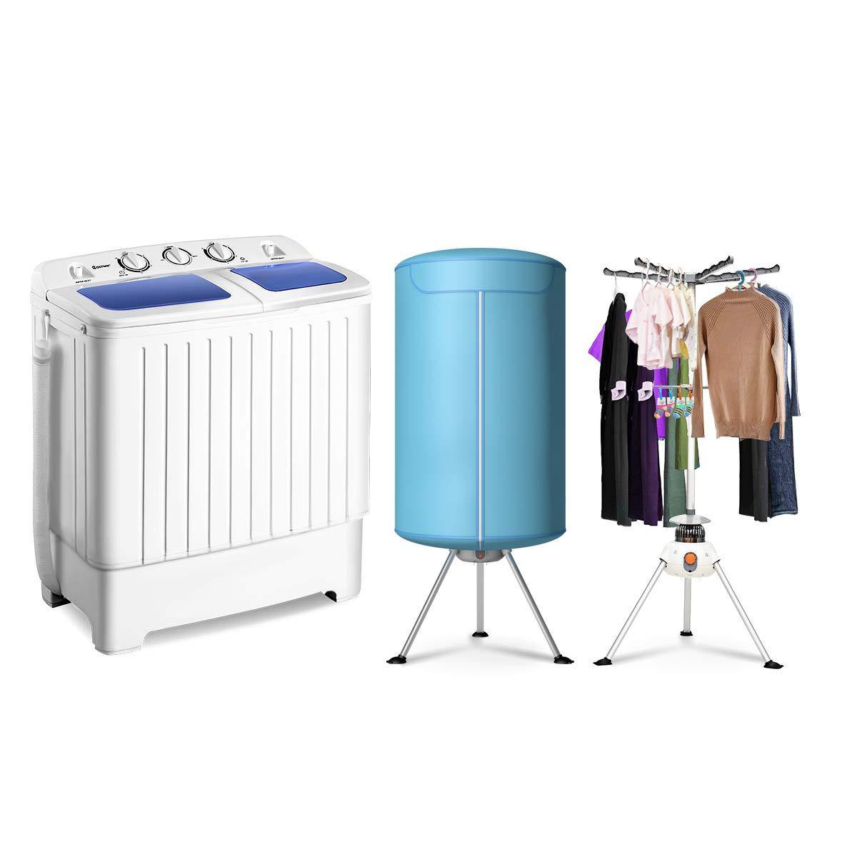 Costway Electric Portable Ventless Laundry Dryer, Folding Drying Machine  Heater 