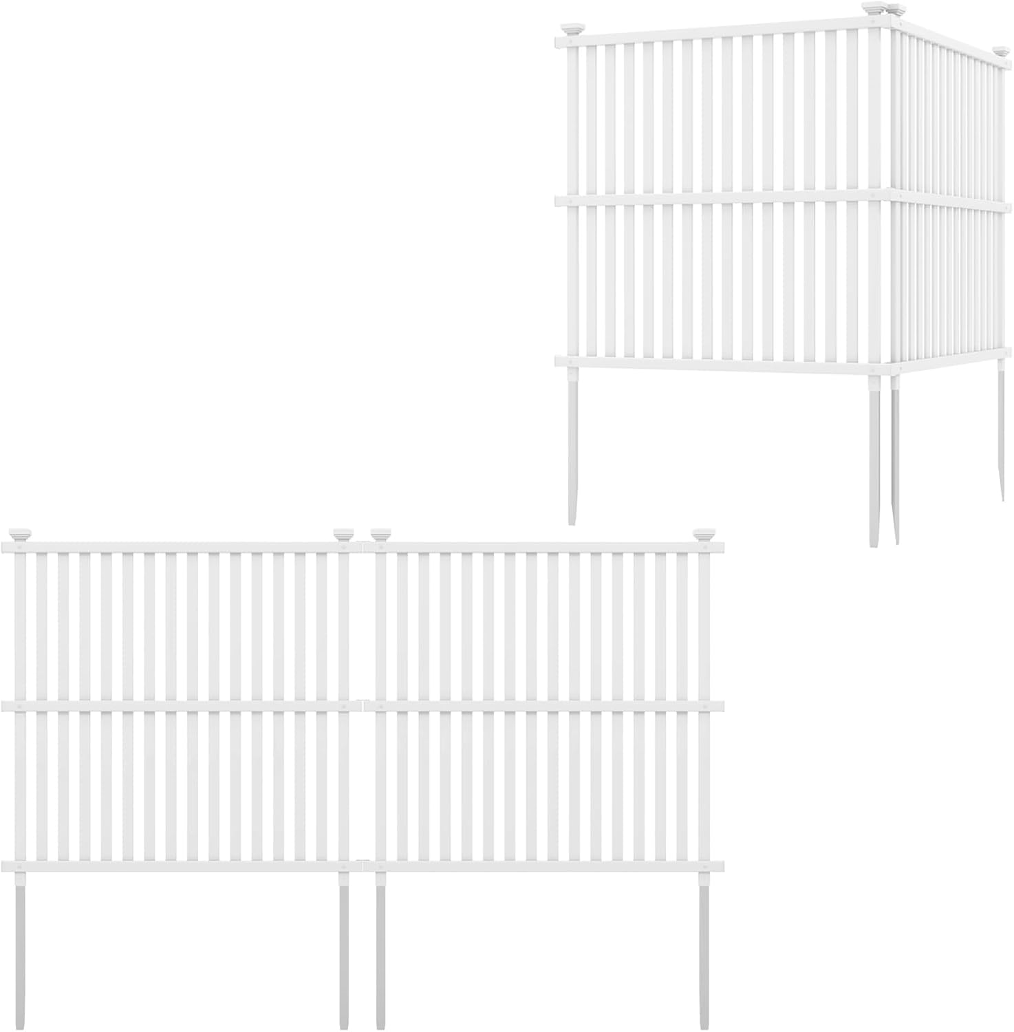 Giantex Air Conditioner Fence 2/4 Panels - 45''W x 45''H Outdoor Fence Privacy Screen with Metal Stakes