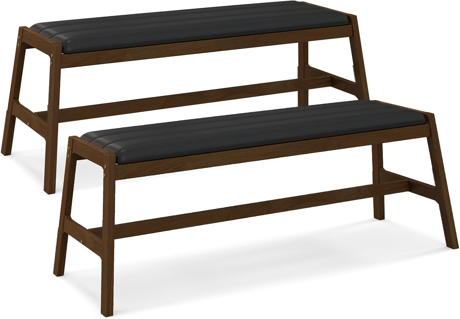 Giantex Upholstered Wood Dining Bench, 50" Entryway Bench w/Padded Seat & Solid Rubber Wood Frame