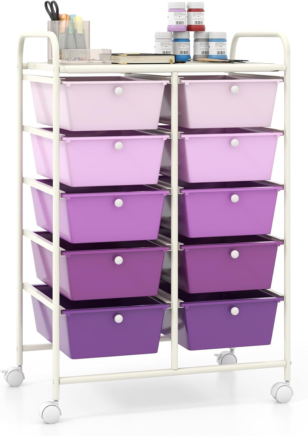 Giantex 10 Drawers Rolling Cart, Classroom Organizers