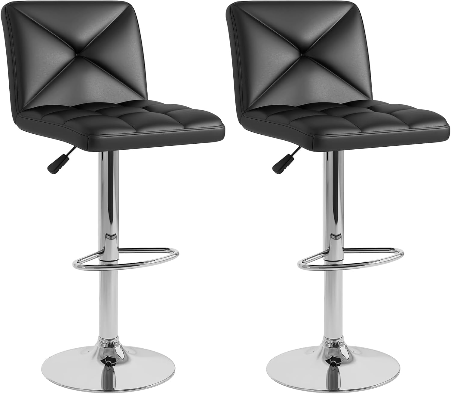 Giantex Bar Stools Set of 2/4, Modern PU Leather Swivel Counter Height Bar Stools with Back