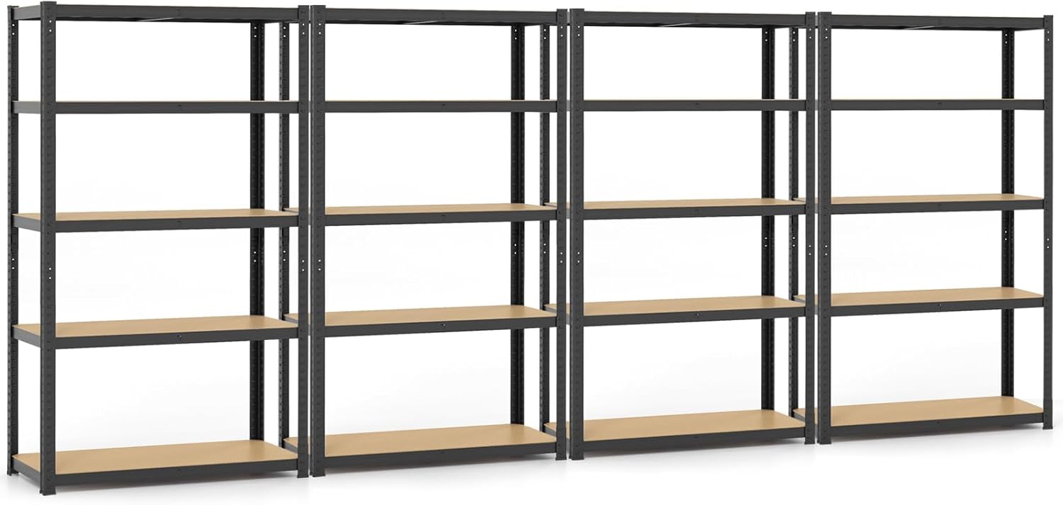 Giantex 5-Tier Metal Utility Shelves, Garage Storage Shelving Unit w/Adjustable Height, 2200 LBS Total Load Capacity