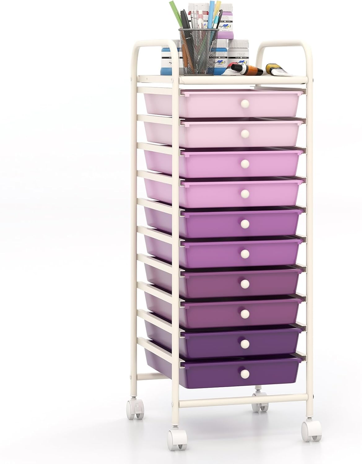 Giantex Rolling Storage Cart on Wheels with 10 Drawers