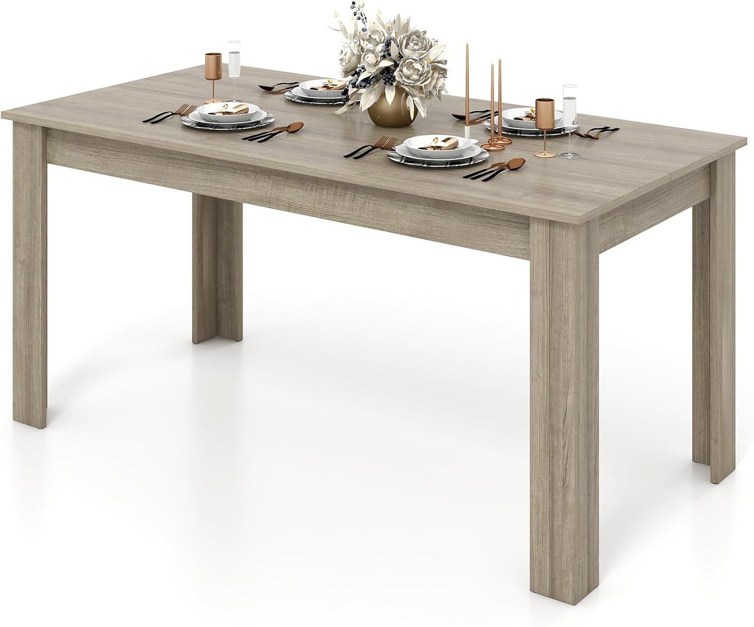 Dining Table, Wood Rectangular Table Dining Table 63" x 31.5" x 30"