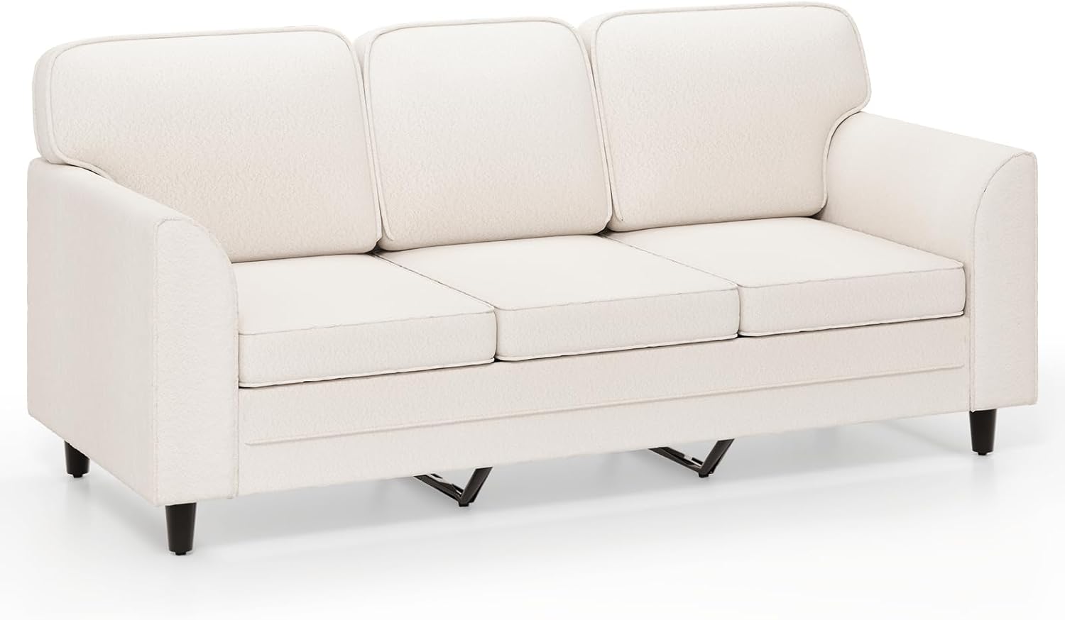 Giantex 3 Seater Couch - 79” Mid Century Modern Upholstered Sofa with Armrests, Sturdy Legs