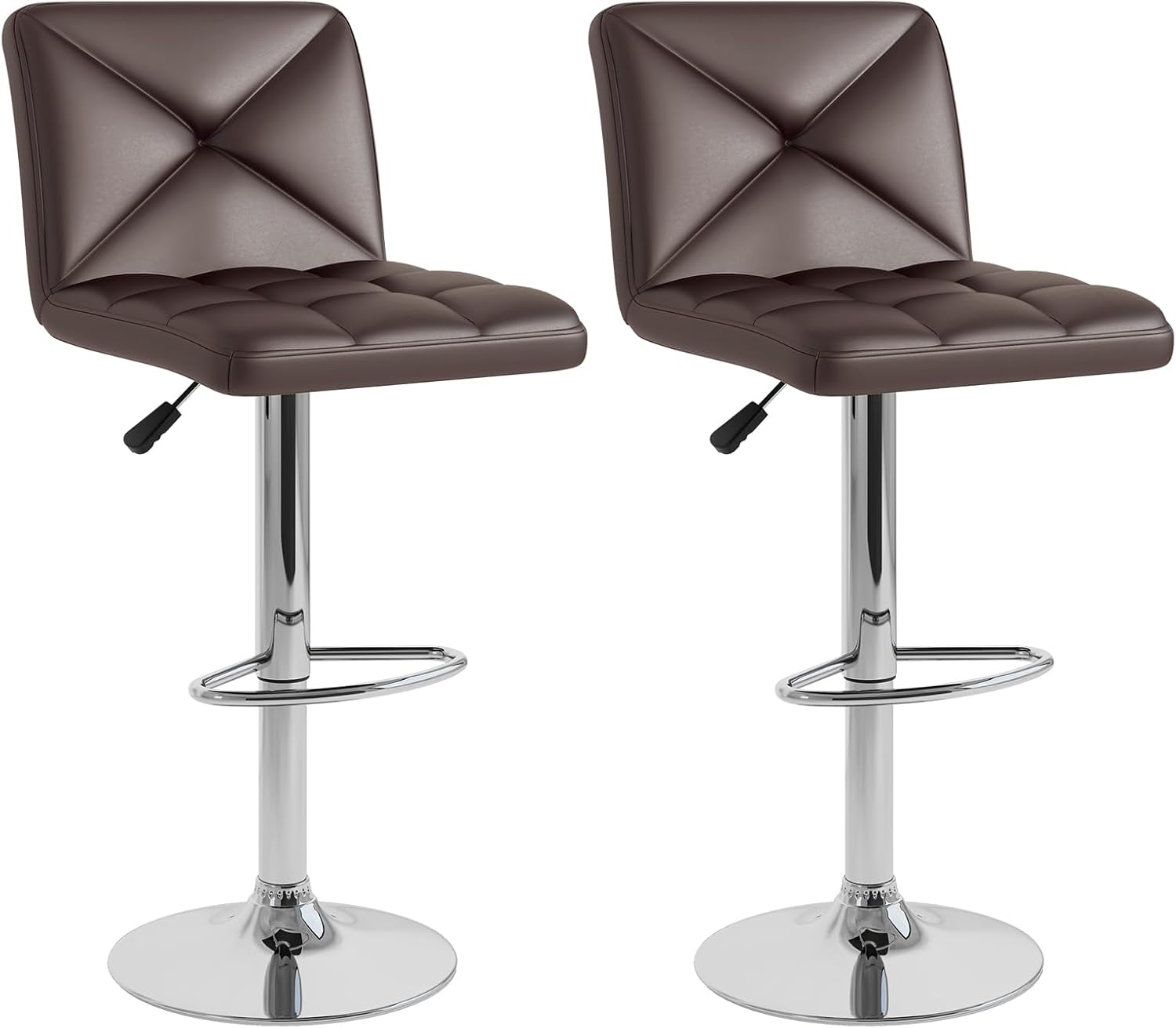 Giantex Bar Stools Set of 2/4, Modern PU Leather Swivel Counter Height Bar Stools with Back