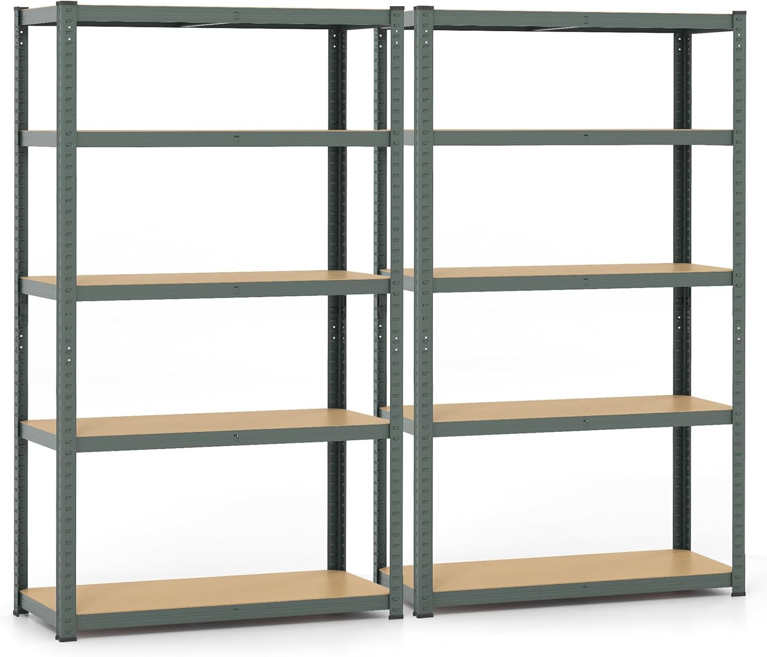 Giantex 5-Tier Metal Utility Shelves, Garage Storage Shelving Unit w/Adjustable Height, 2200 LBS Total Load Capacity