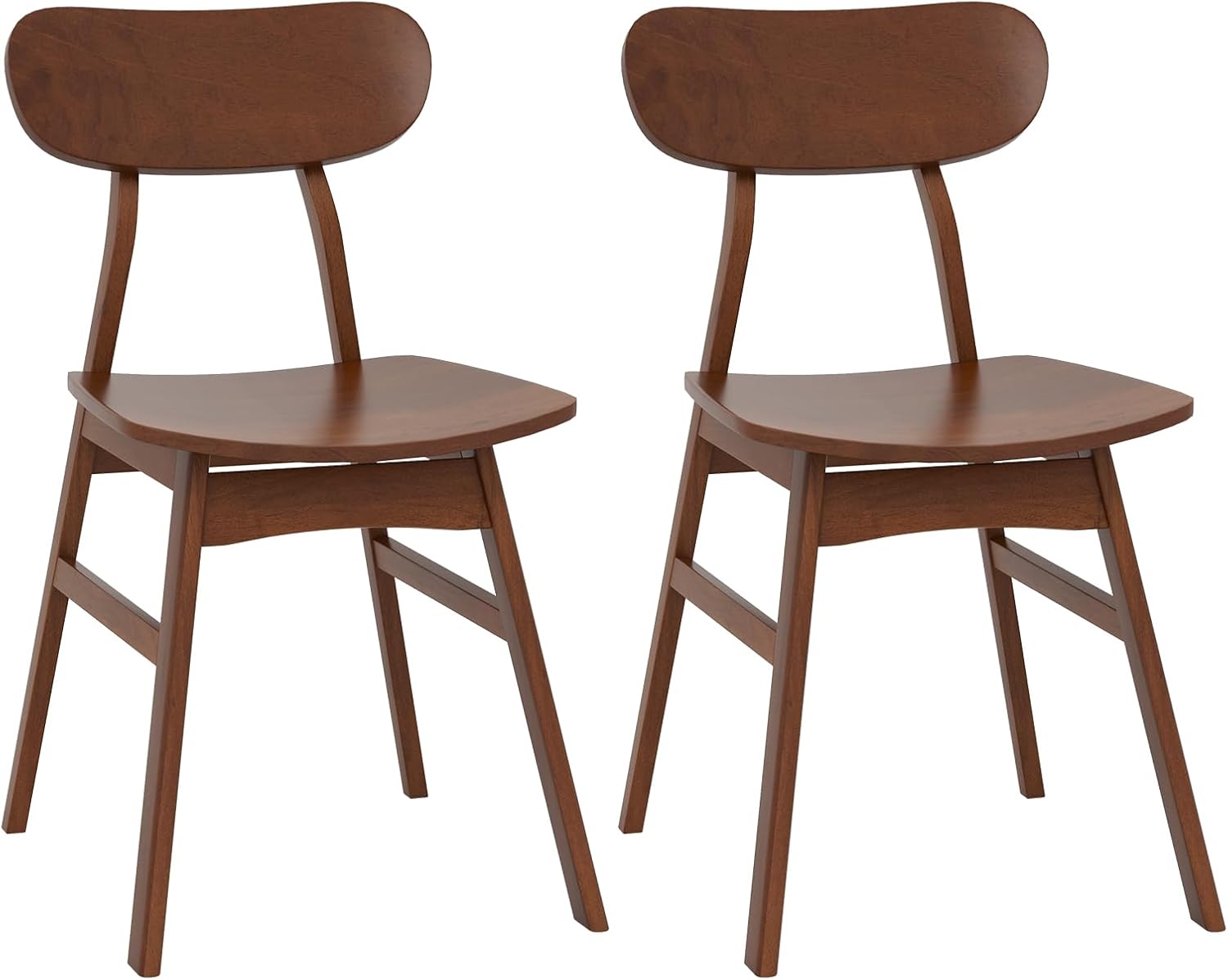 Giantex Wooden Dining Chairs Set of 2/4, Farmhouse Kitchen Chairs with Curved Backrest & Seat