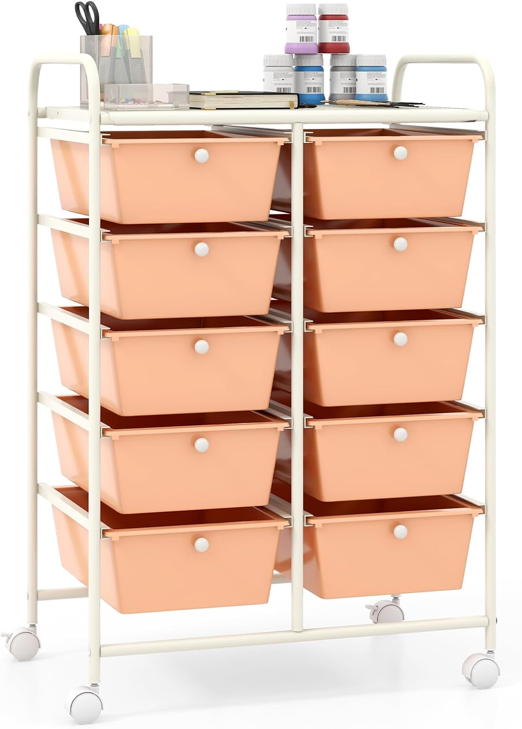 Giantex 10 Drawers Rolling Cart, Classroom Organizers