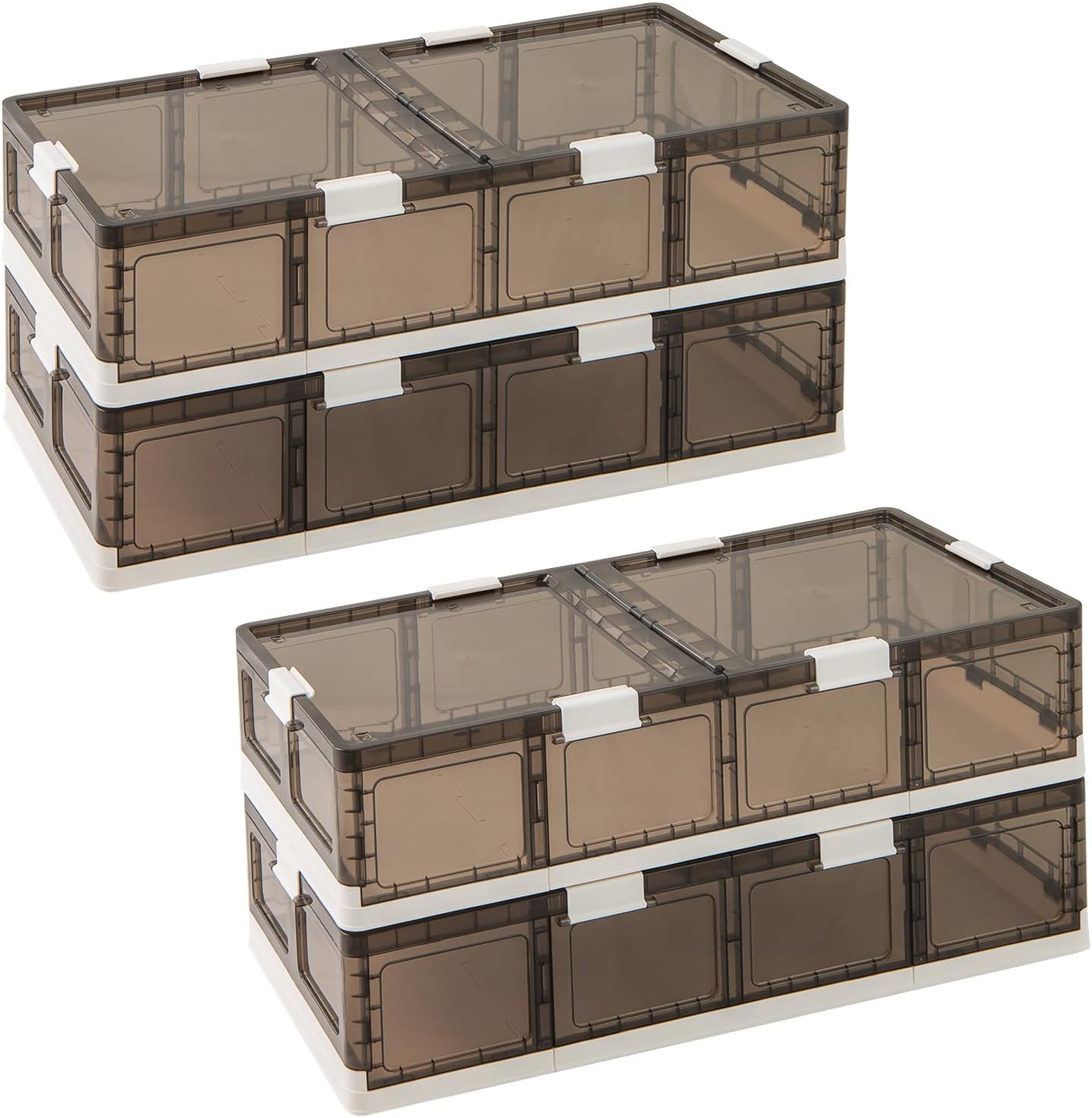 Giantex 26.5Gal Under Bed Storage Containers, 2/4 Pack Stackable Rolling Plastic Storage Boxes with Wheels & Lids