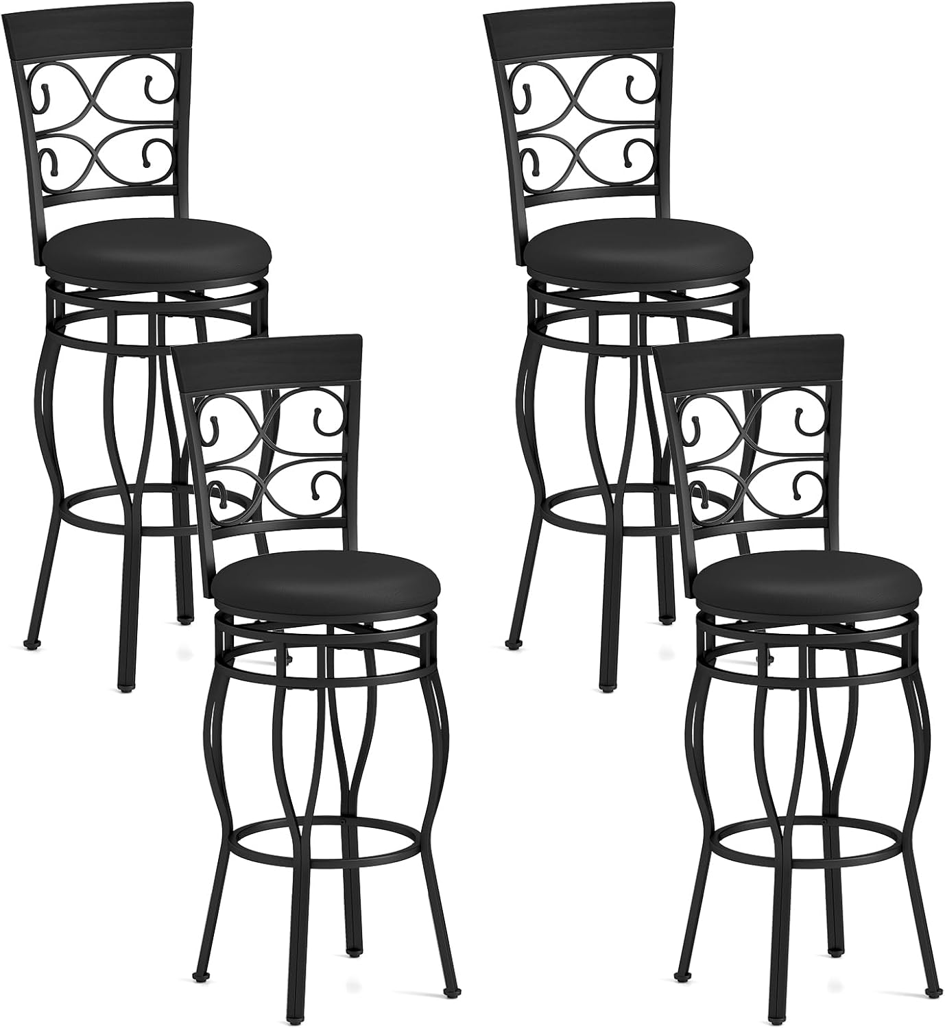 Giantex Bar Stools Set of 2, 360 Degree Swivel, 30" Counter Height Bar Stools