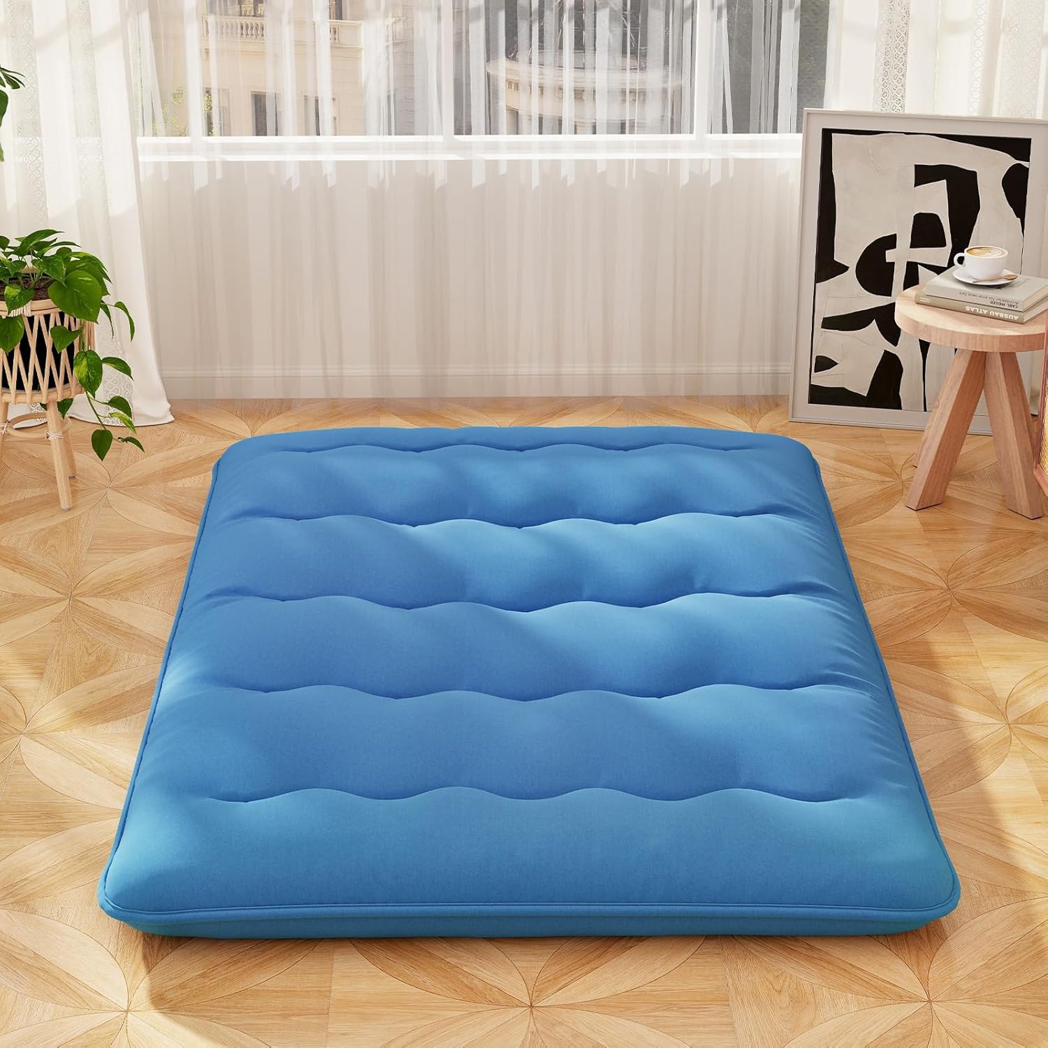 Giantex Japanese Floor Mattress, 4 Inch Futon Mattress with Washable Cover & Storage Bag