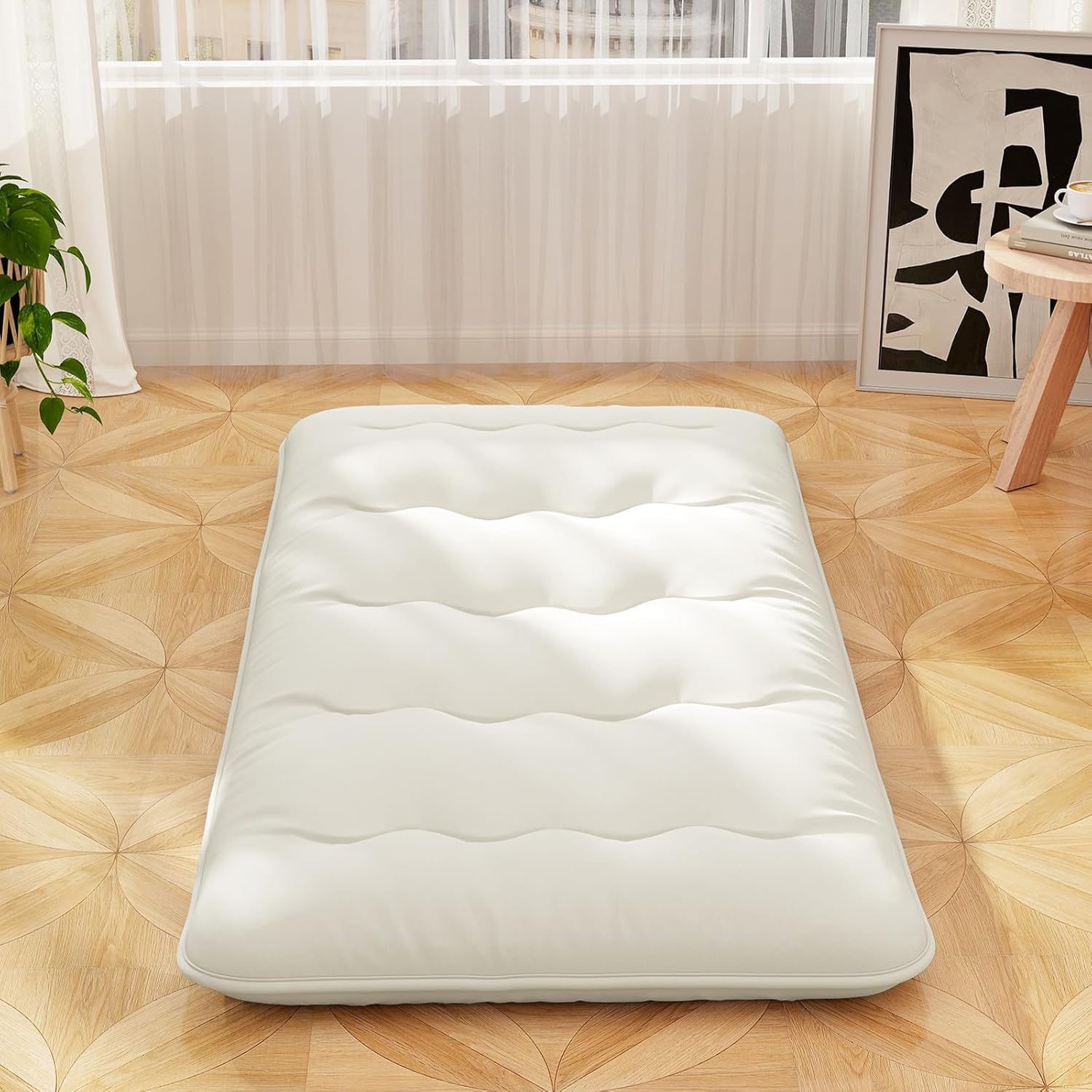 Giantex Japanese Floor Mattress, 4 Inch Futon Mattress with Washable Cover & Storage Bag