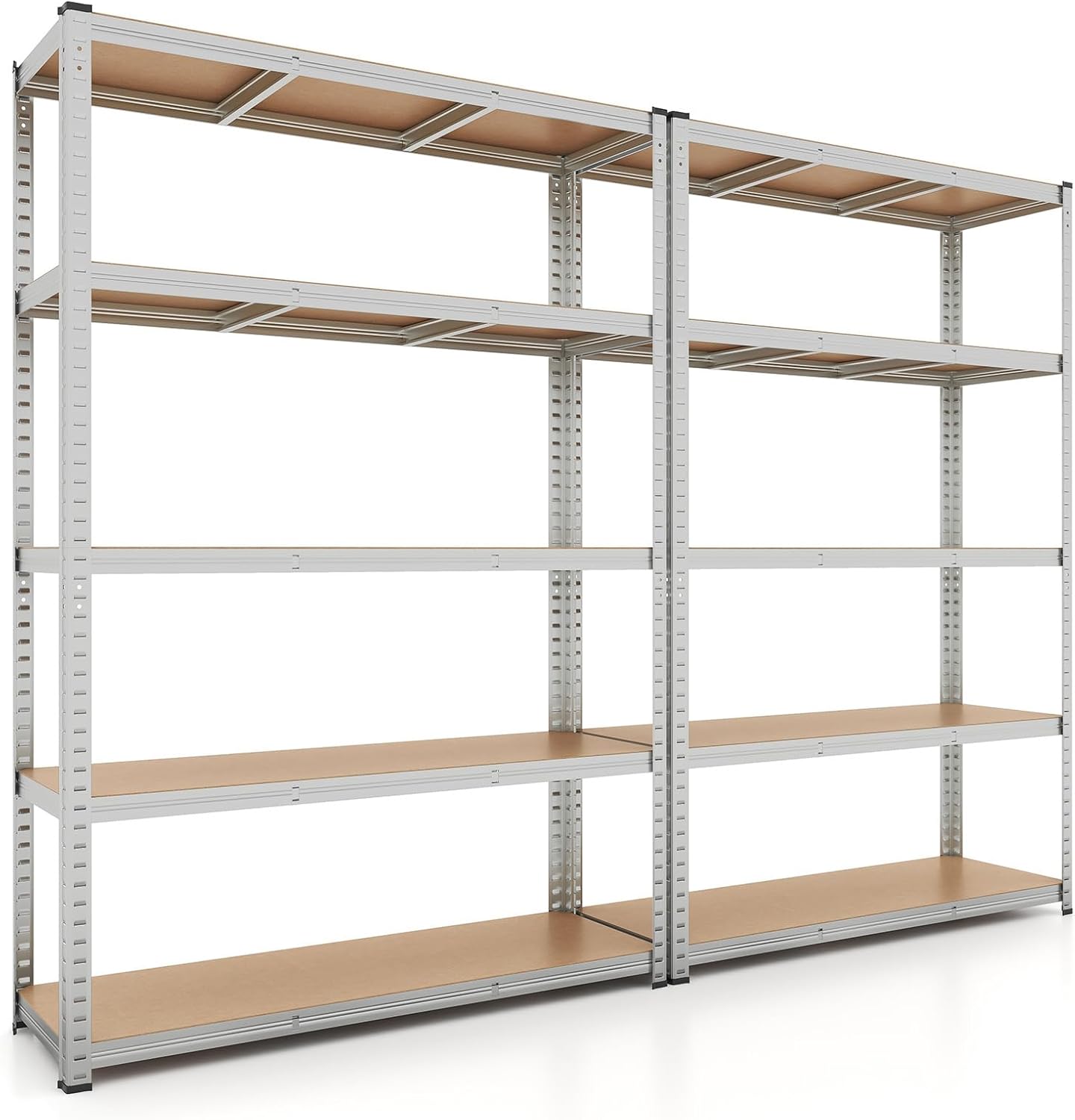 Giantex 5-Tier Metal Utility Shelves, Garage Storage Shelving Unit w/Adjustable Height, 2200 LBS Total Load Capacity