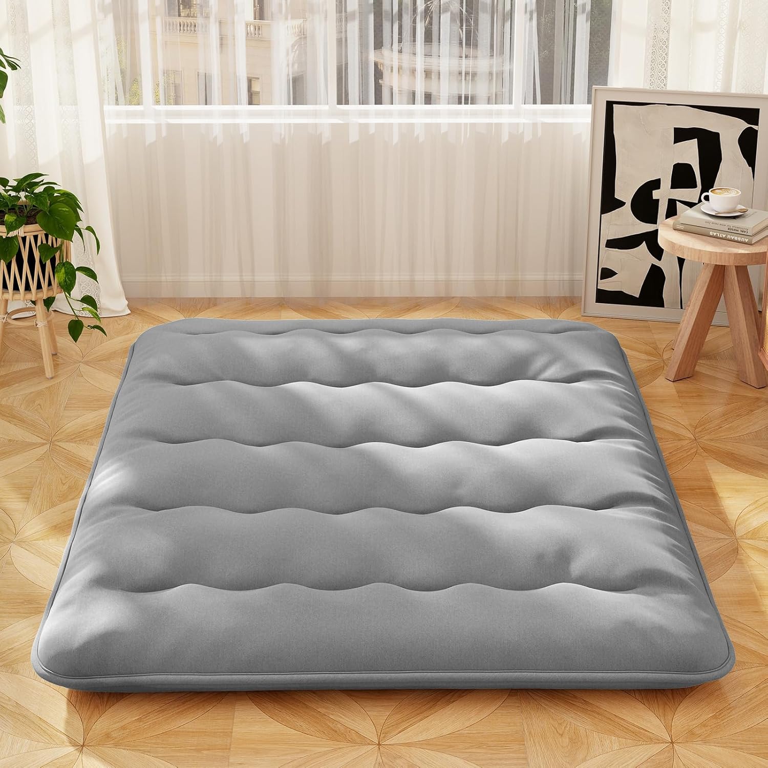 Giantex Japanese Floor Mattress, 4 Inch Futon Mattress with Washable Cover & Storage Bag