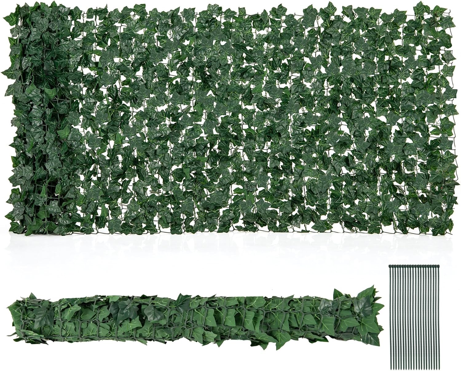 Giantex Artificial Ivy Privacy Fence 2 Pack - 120" x 40" Artificial Hedges Fence