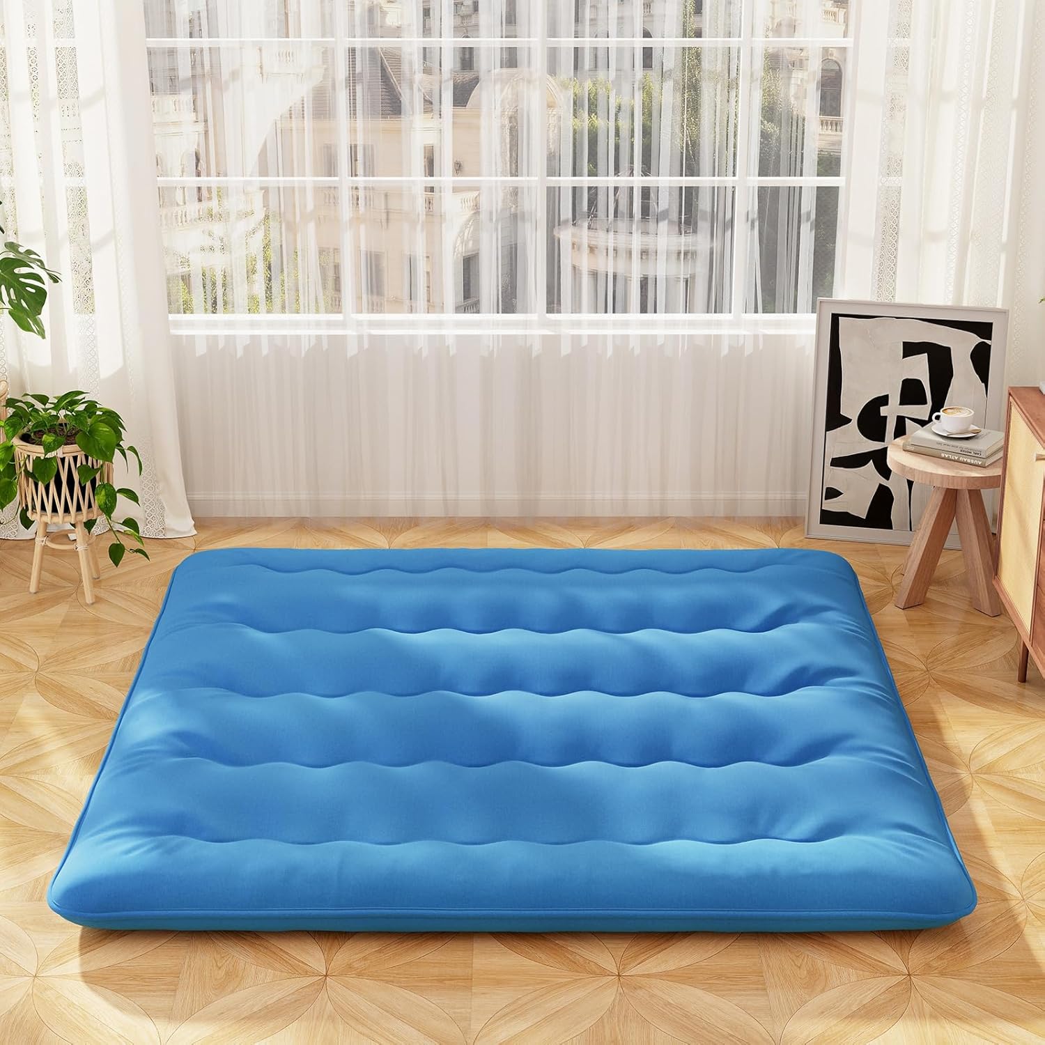 Giantex Japanese Floor Mattress, 4 Inch Futon Mattress with Washable Cover & Storage Bag