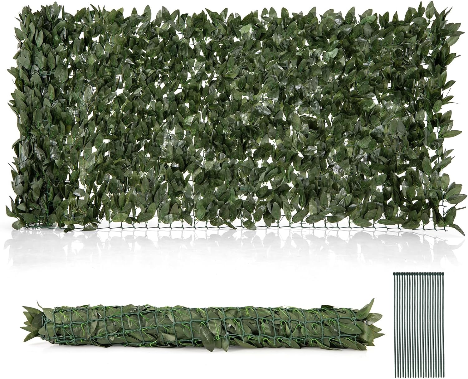 Giantex Artificial Ivy Privacy Fence 2 Pack - 120" x 40" Artificial Hedges Fence