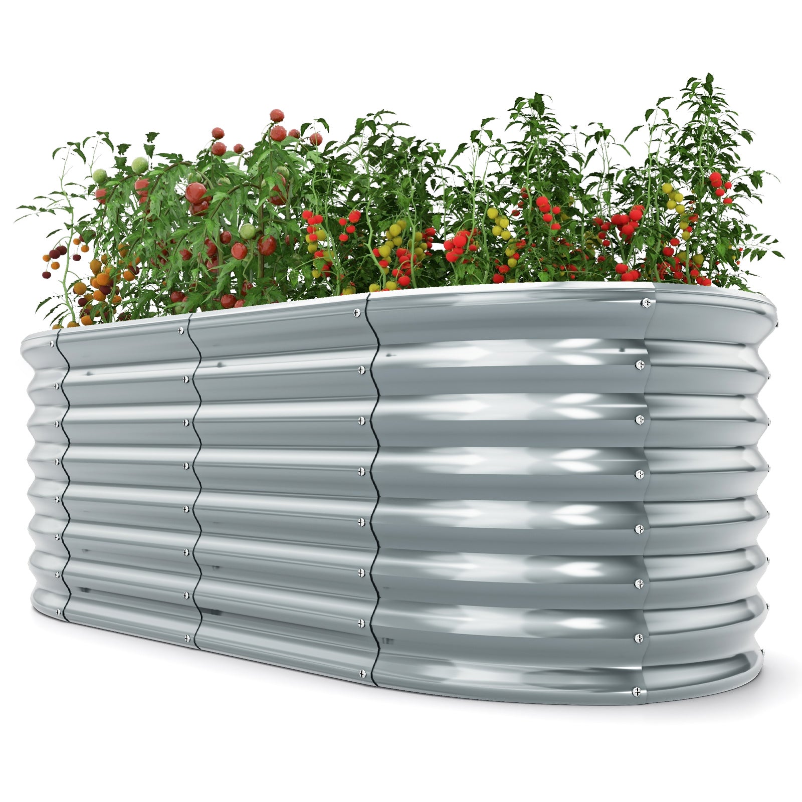 Giantex Raised Garden Bed, 65” x 32” x 24” Oval Metal Planter Box