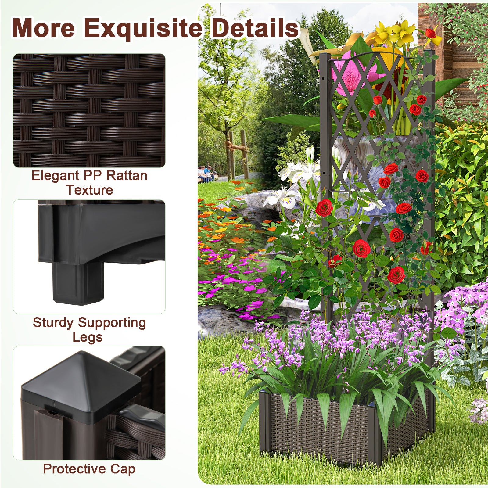 Giantex Raised Garden Bed with Trellis