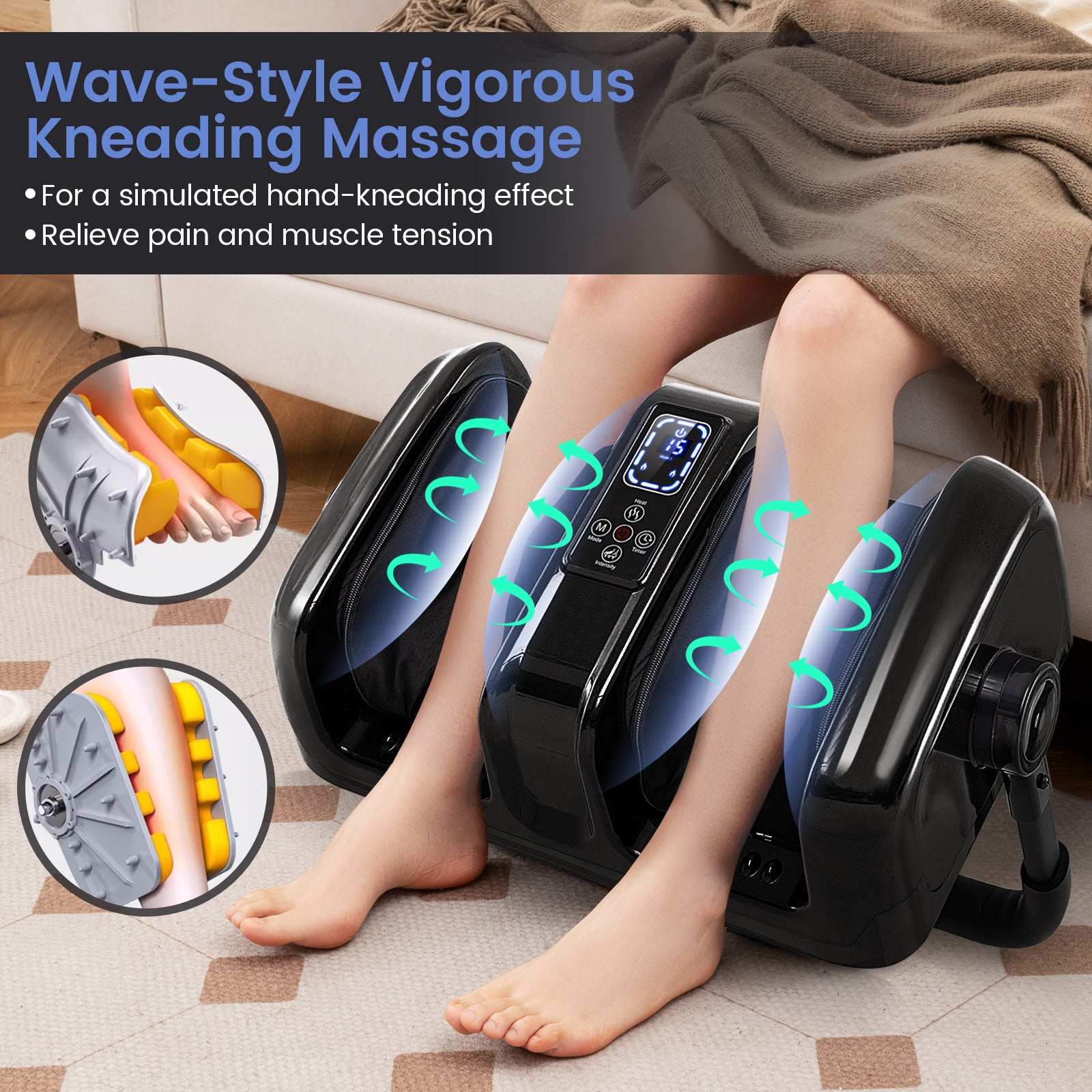 Giantex Foot Massager with Heat, 3 Massage Modes & Speed, Timer, 3 Intensity, Washable Cover