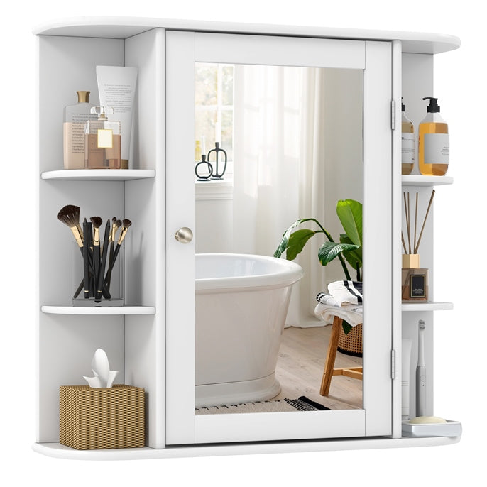 Giantex Mirrored Bathroom Medicine Cabinet - Wall Mounted Bathroom Hanging Cabinet with Single Door