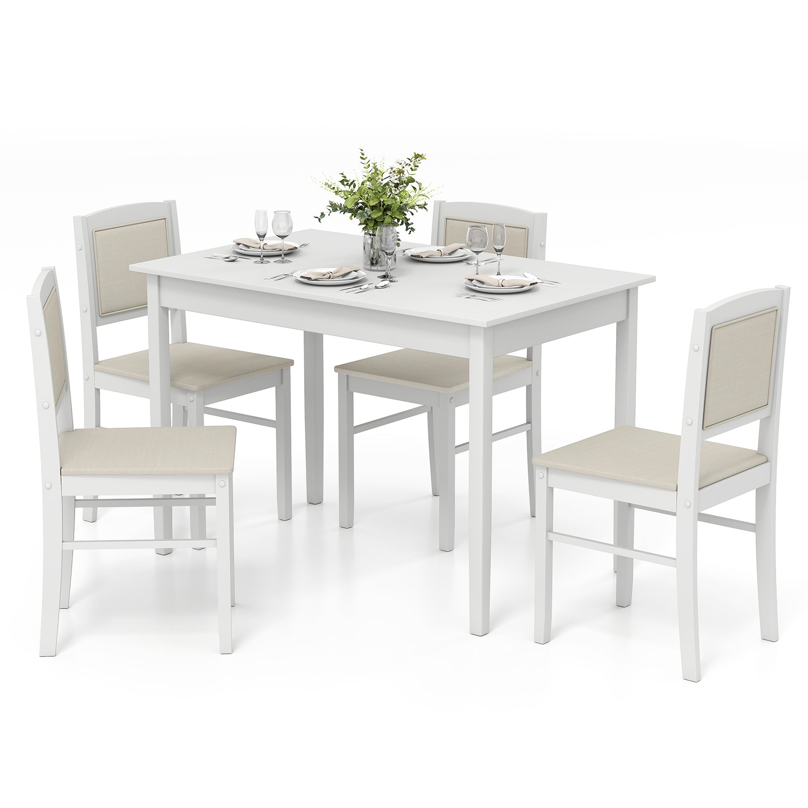 Giantex 5-Piece Dining Table Set for 4 - Breakfast Nook Table Set with Kitchen Table