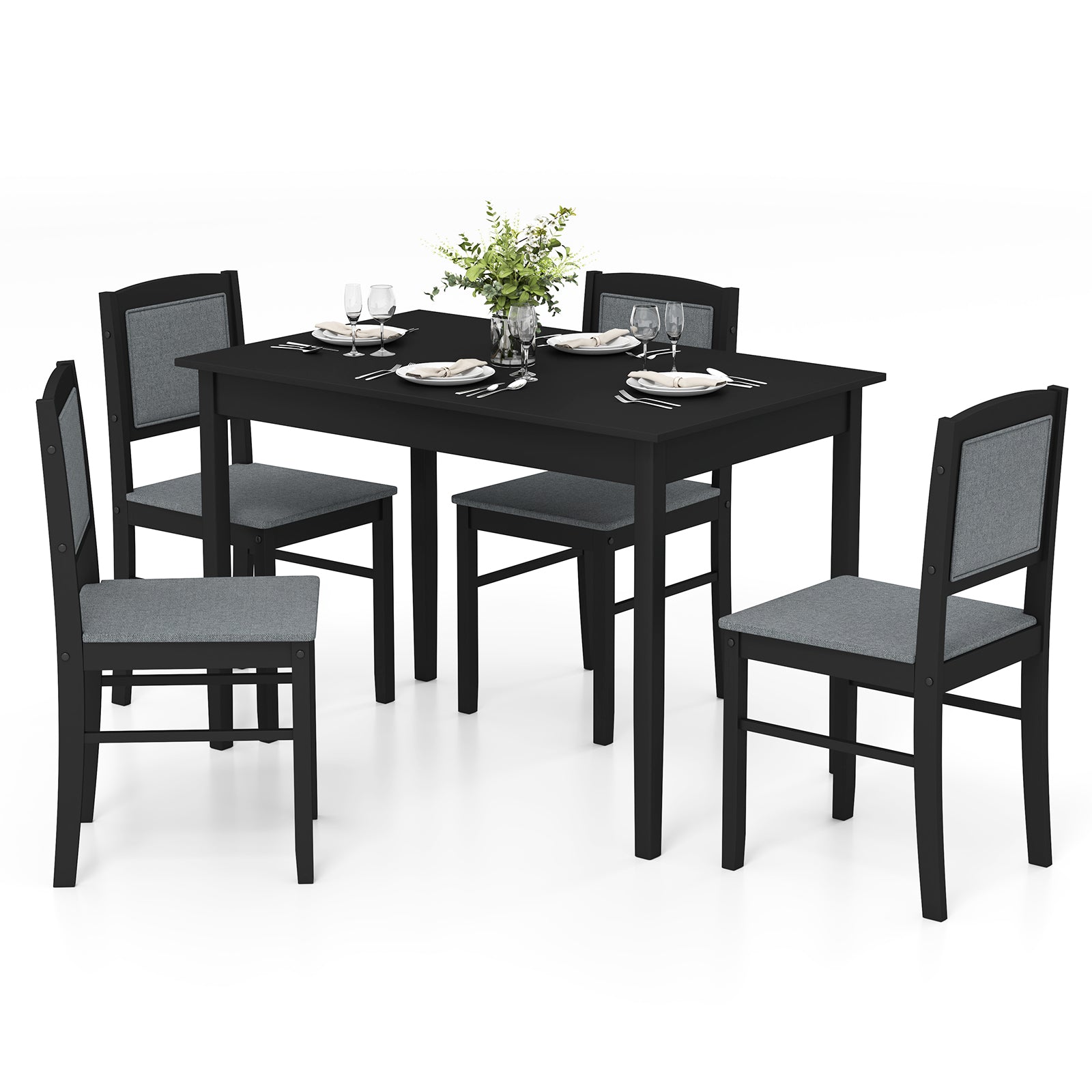 Giantex 5-Piece Dining Table Set for 4 - Breakfast Nook Table Set with Kitchen Table