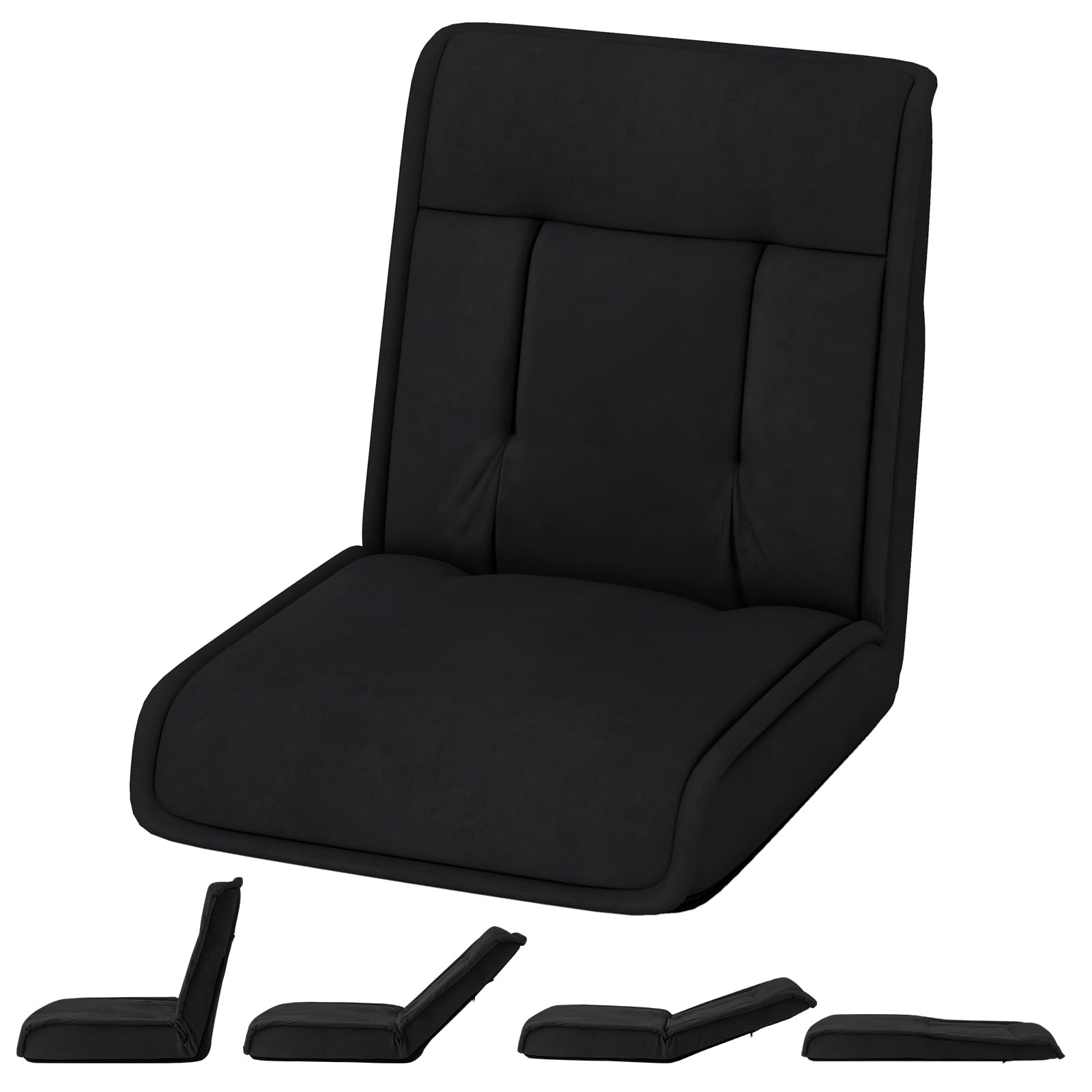 Giantex Floor Chair, Lazy Sofa with 14-Poistion Adjustable Backrest & 5-Position Adjustable Headrest, Padded Sleeper Bed