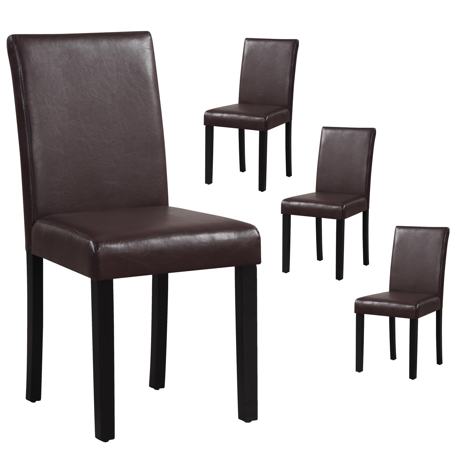 Giantex Dining Chairs Set of 4, Upholstered Kitchen Dinette Chairs w/Wood Frame