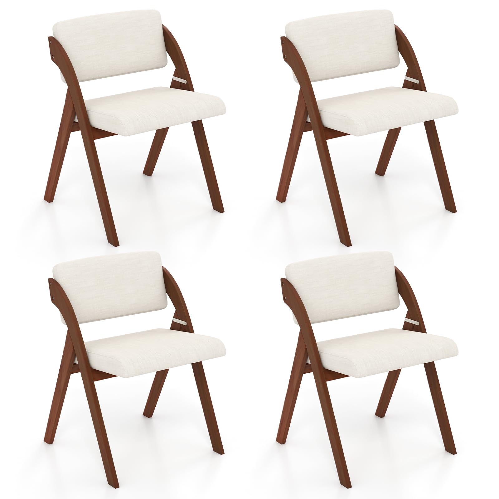 Giantex Folding Dining Chairs Set, Portable Kitchen Chairs with Padded & Seat Backrest