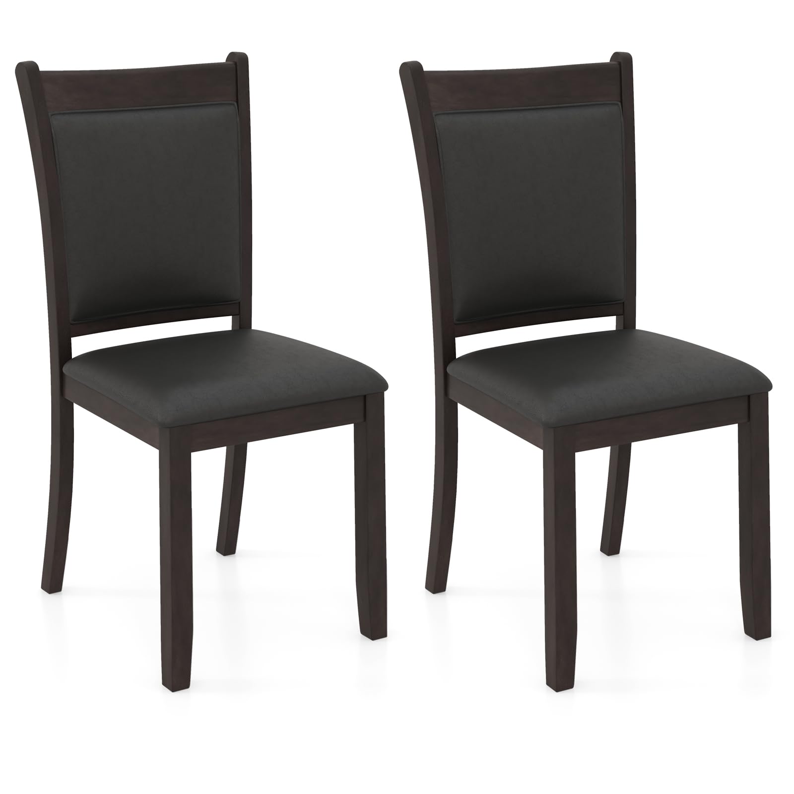 Giantex Wooden Dining Chairs Set, Modern Armless Kitchen Chairs w/Padded Backrest & Seat, Rubber Wood Frame