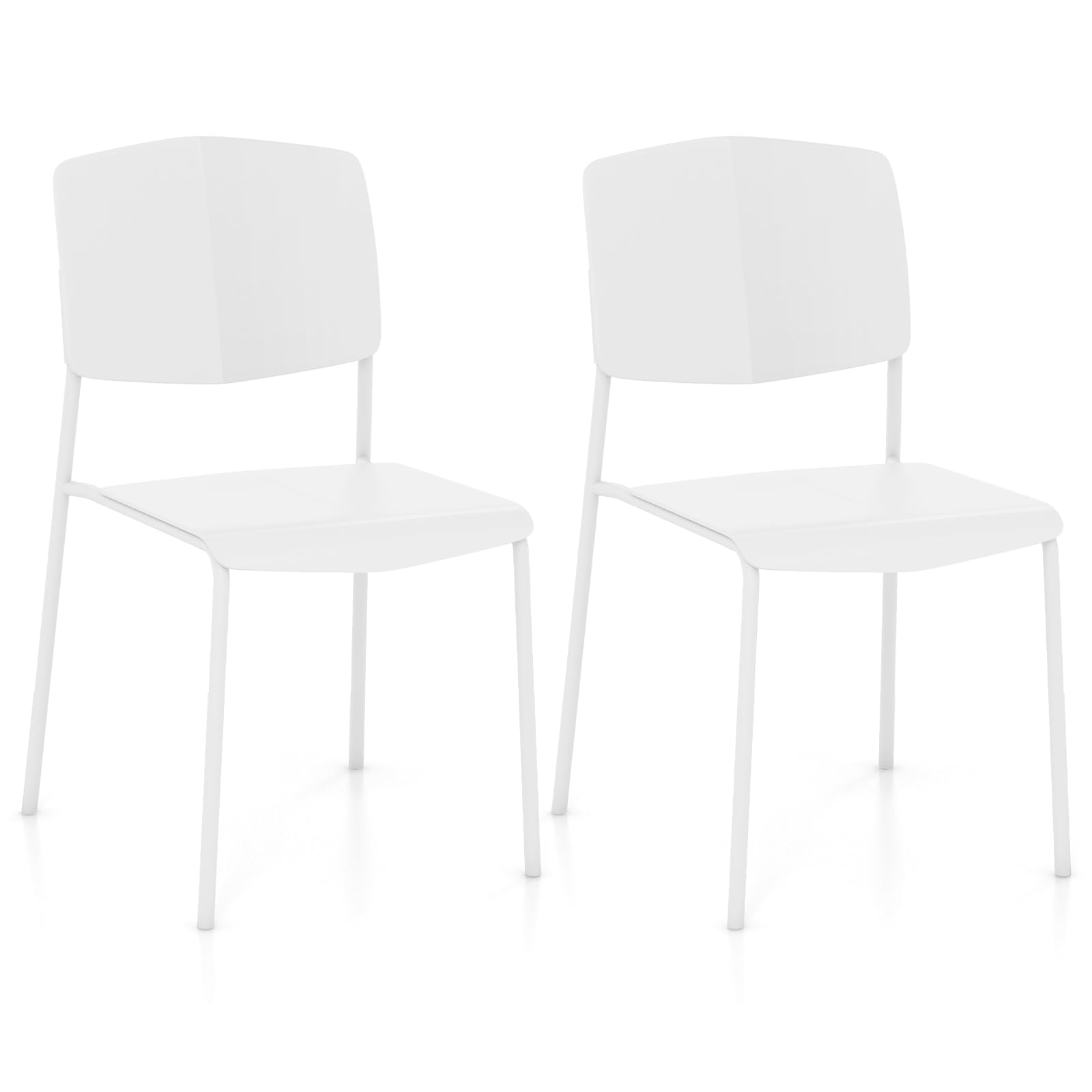 Giantex Stackable Dining Chairs Set, Modern Kitchen Chairs w/Metal Legs & Curved Back, Load up to 350 LBS