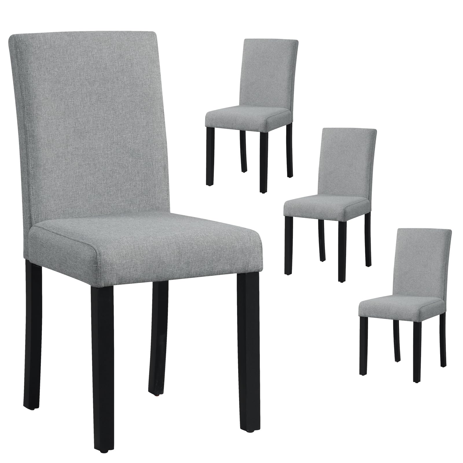 Giantex Dining Chairs Set of 4, Upholstered Kitchen Dinette Chairs w/Wood Frame