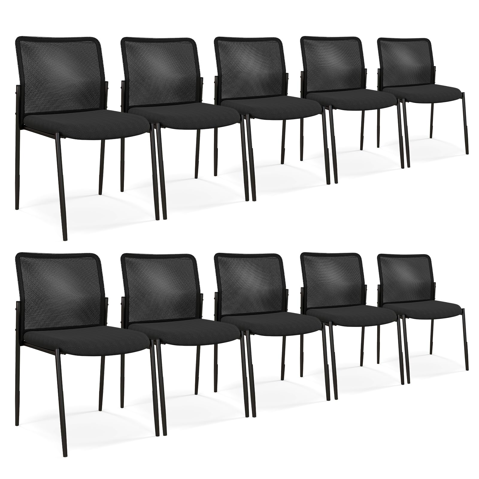 Giantex Waiting Room Chairs - Stackable Guest Chairs w/Ergonomic Backrest