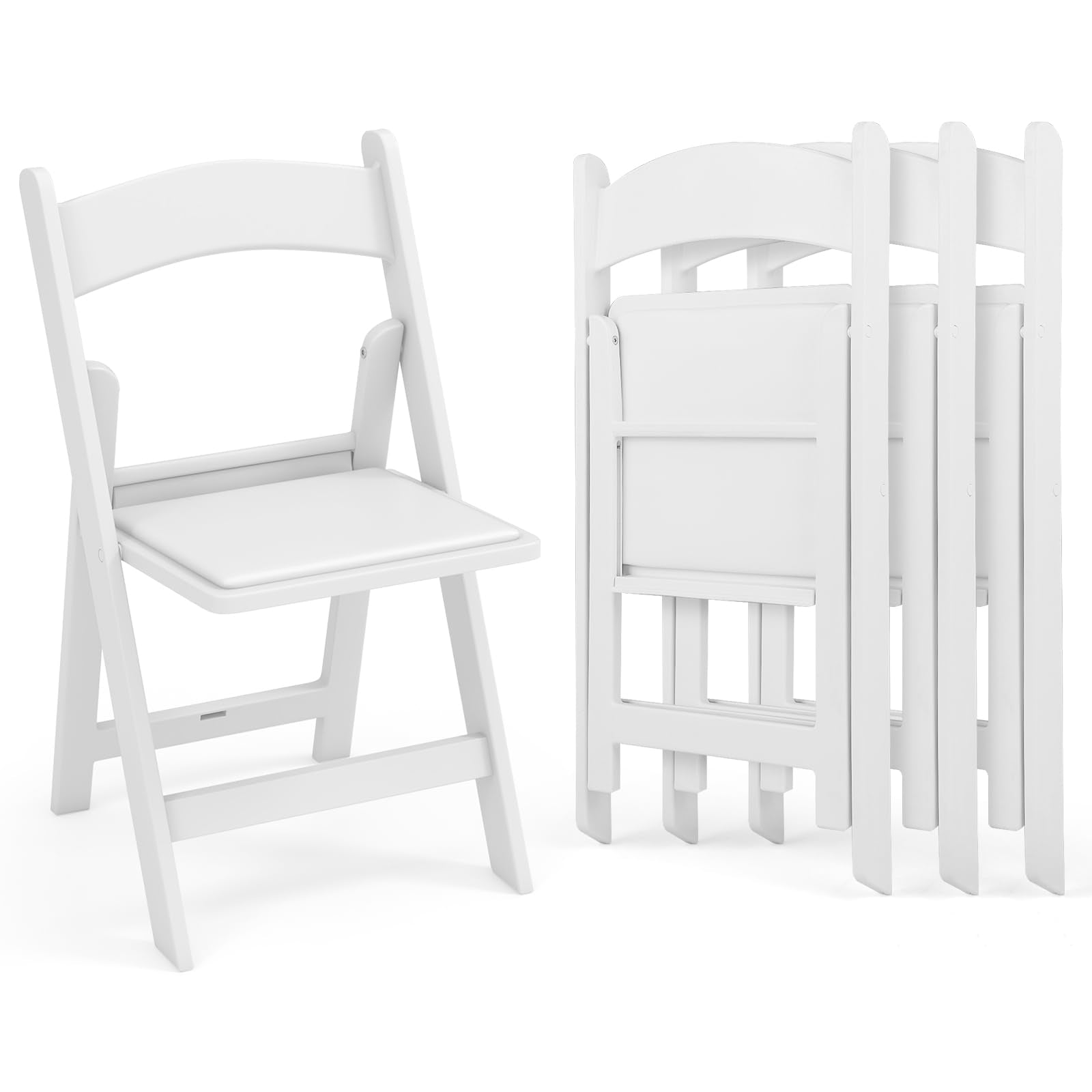 Giantex Folding Chairs with Padded Seat, All-Weather Resin Frame