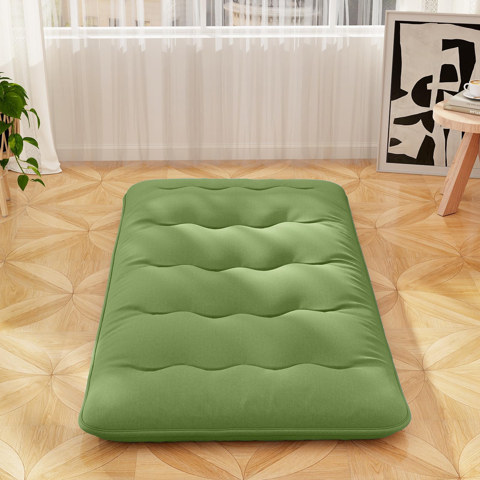 Giantex Japanese Floor Mattress, 4 Inch Futon Mattress with Washable Cover & Storage Bag