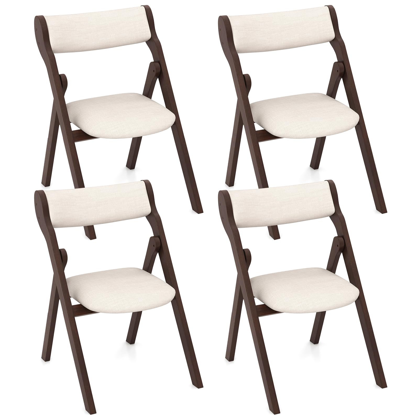 Giantex Folding Dining Chairs, Upholstered Kitchen Chairs w/Comfy Padded Backrest & Seat