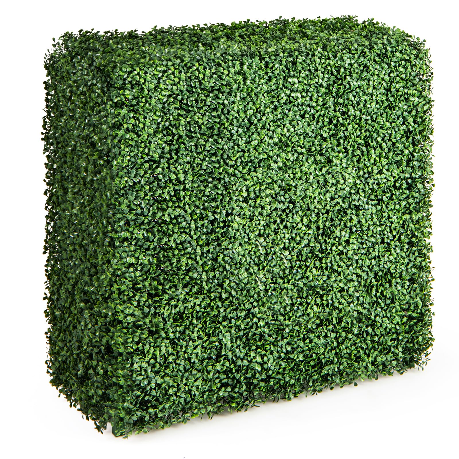 Giantex Artificial Boxwood Hedge Wall, Faux Grass Wall with PE Leaves and Aluminum Frame