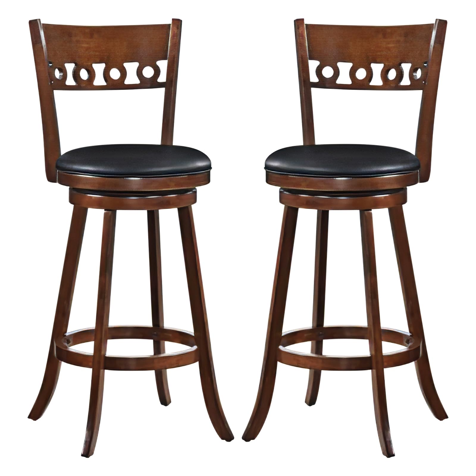 Giantex Swivel Bar Stools, Counter Height Bar Chairs with Back