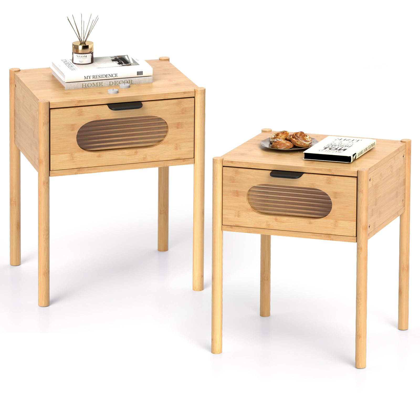 Giantex Bamboo Nightstand