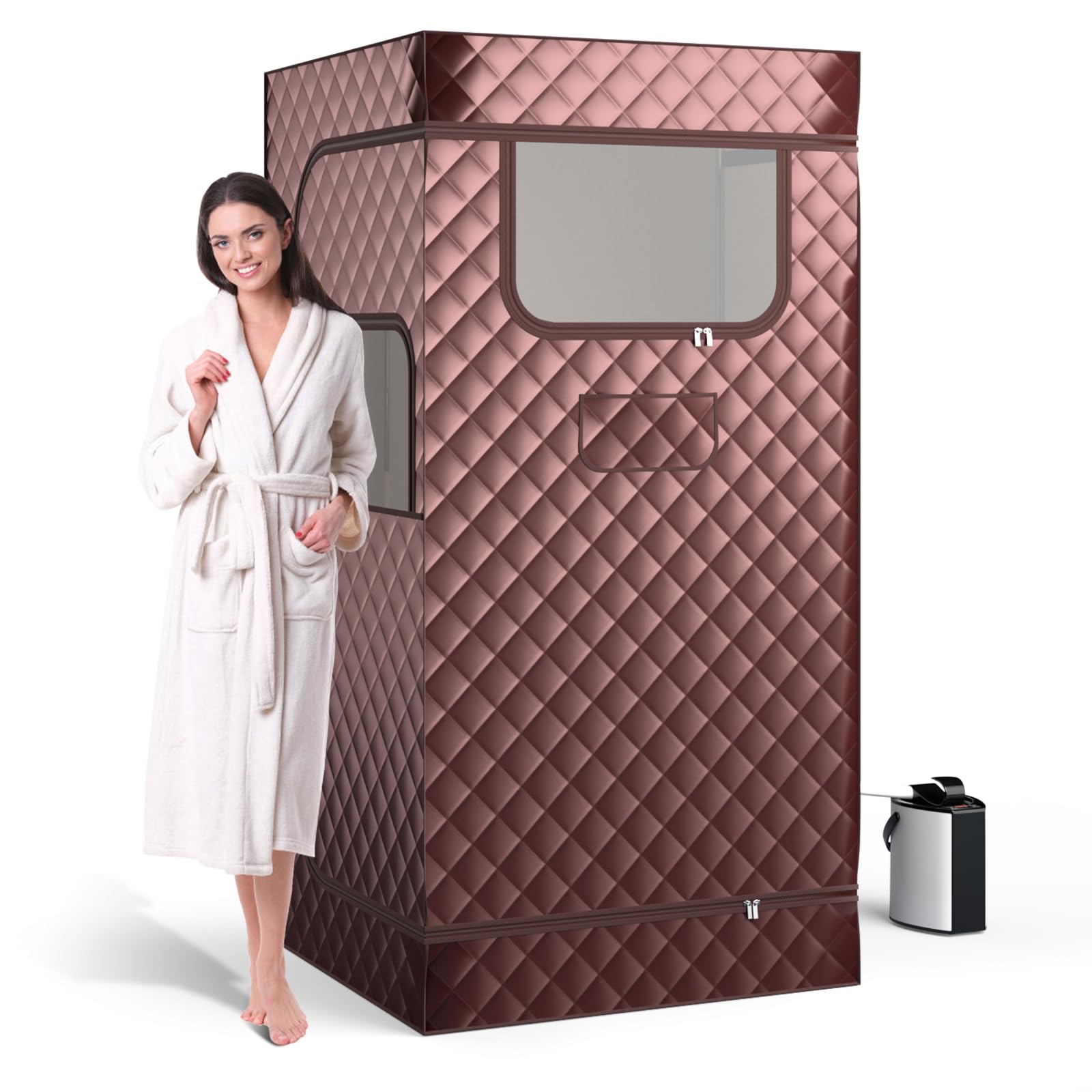 Giantex Portable Steam Sauna, Full Body Sauna Box with 3L Steam Generator, Remote Control