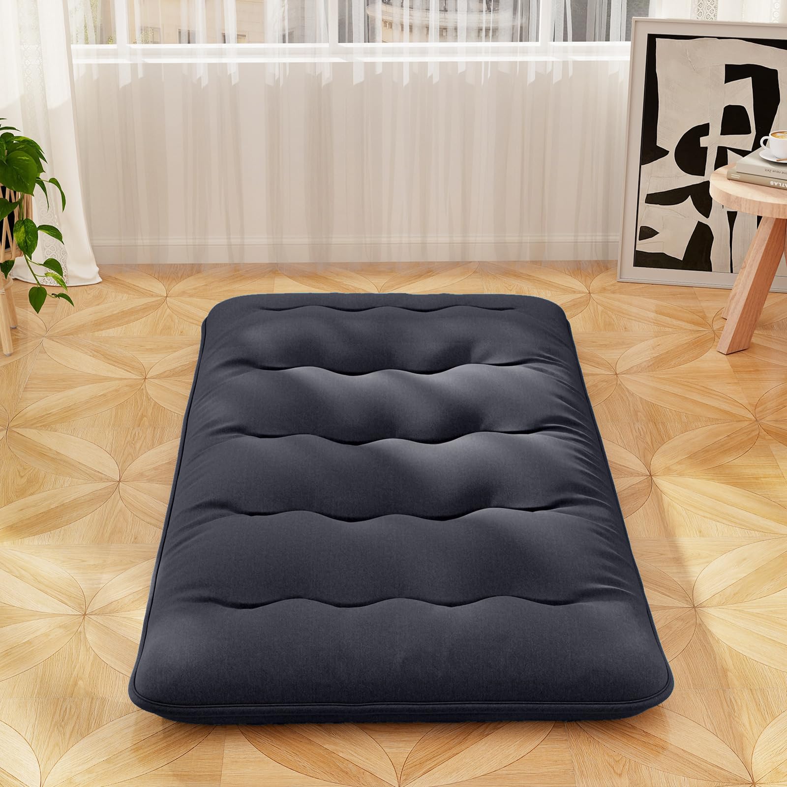 Giantex Japanese Floor Mattress, 4 Inch Futon Mattress with Washable Cover & Storage Bag