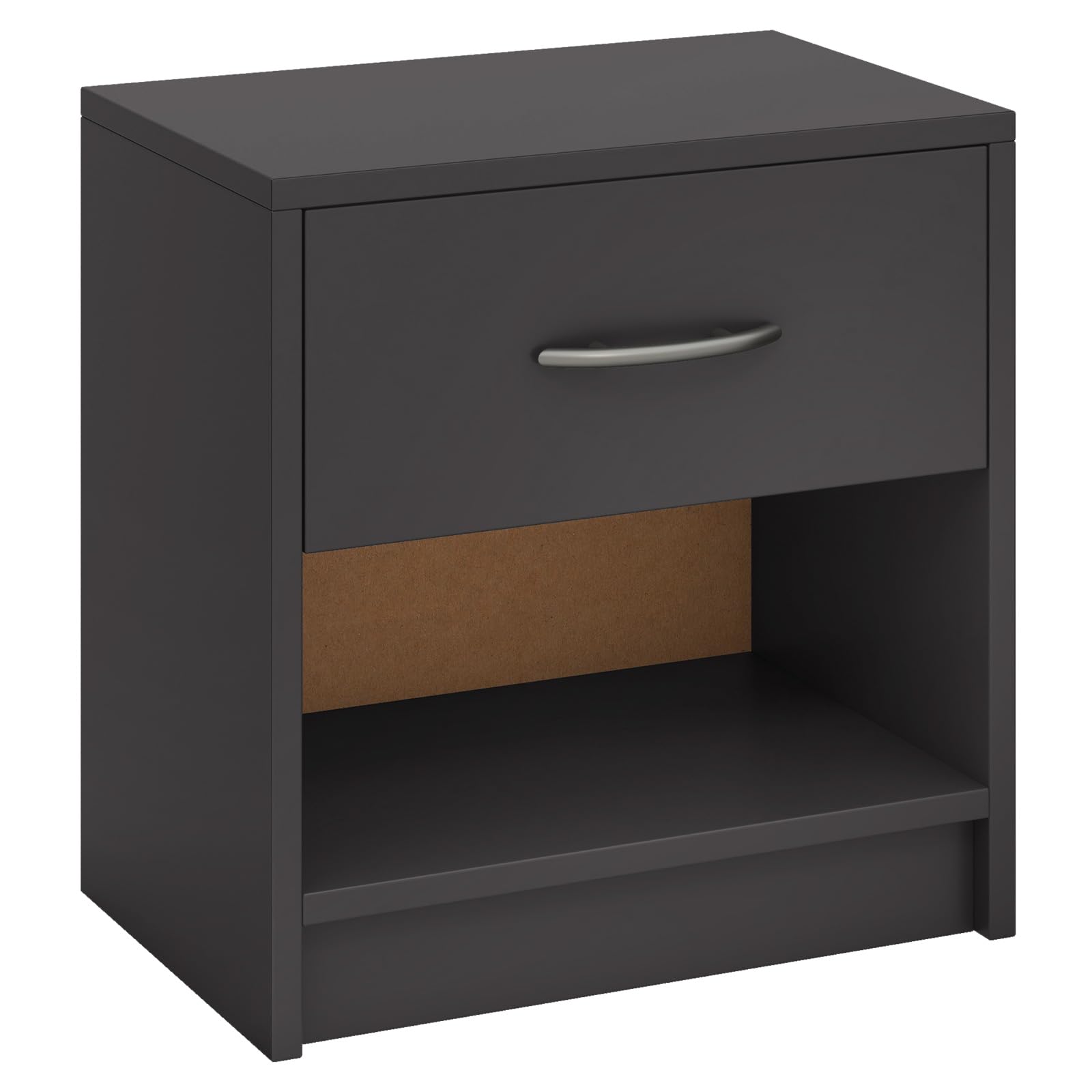 Giantex Night Stand Set of 1/2 with Drawer, Wood  End Table with Open Storage Shelf for Bedroom