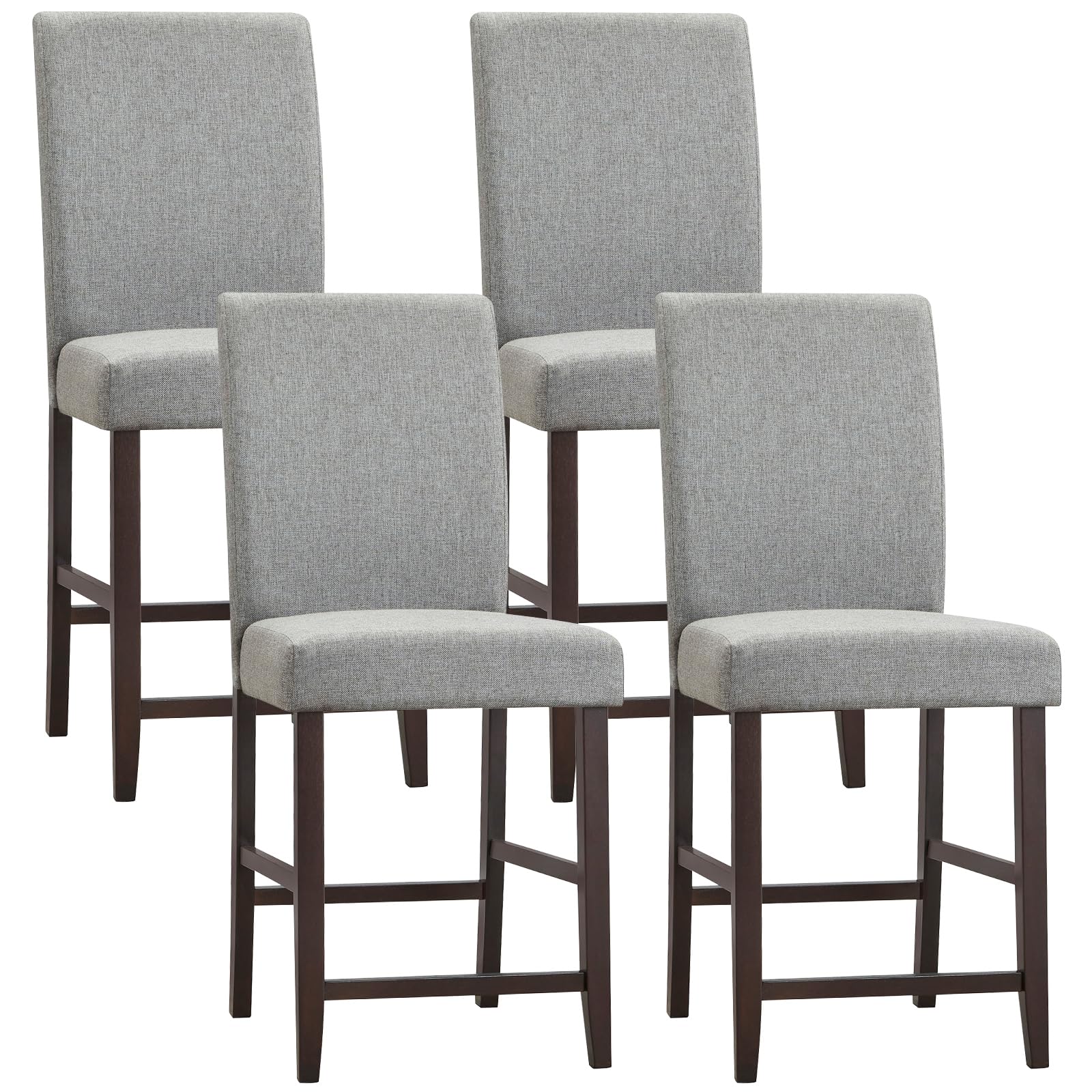 Giantex 25 inch Wooden Vintage Bar Chairs, Counter Stools w/ Upholstered Foam Cushion & Solid Rubber Wood Legs