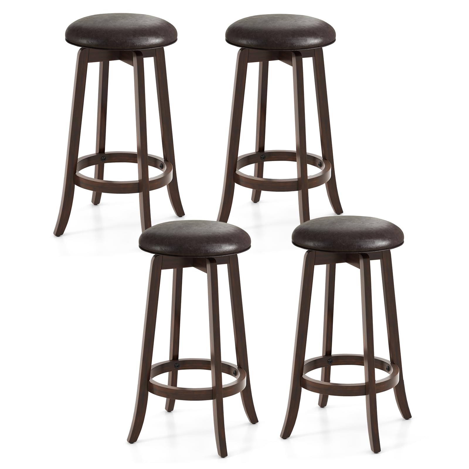 Giantex Bar Stools Set， 29"/ 24"  Bar Height Bar Stools w/ 360° Swivel Round Seat & Footrest