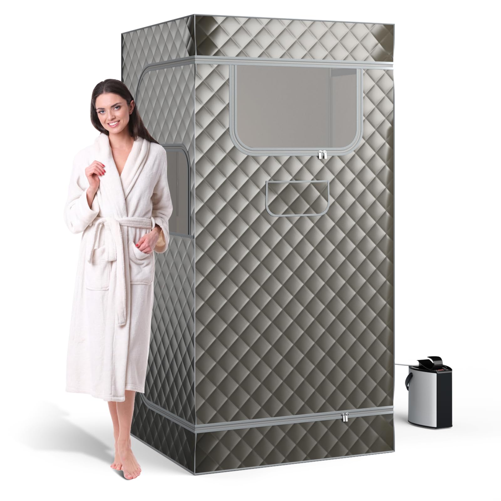 Giantex Portable Steam Sauna, Full Body Sauna Box with 3L Steam Generator, Remote Control