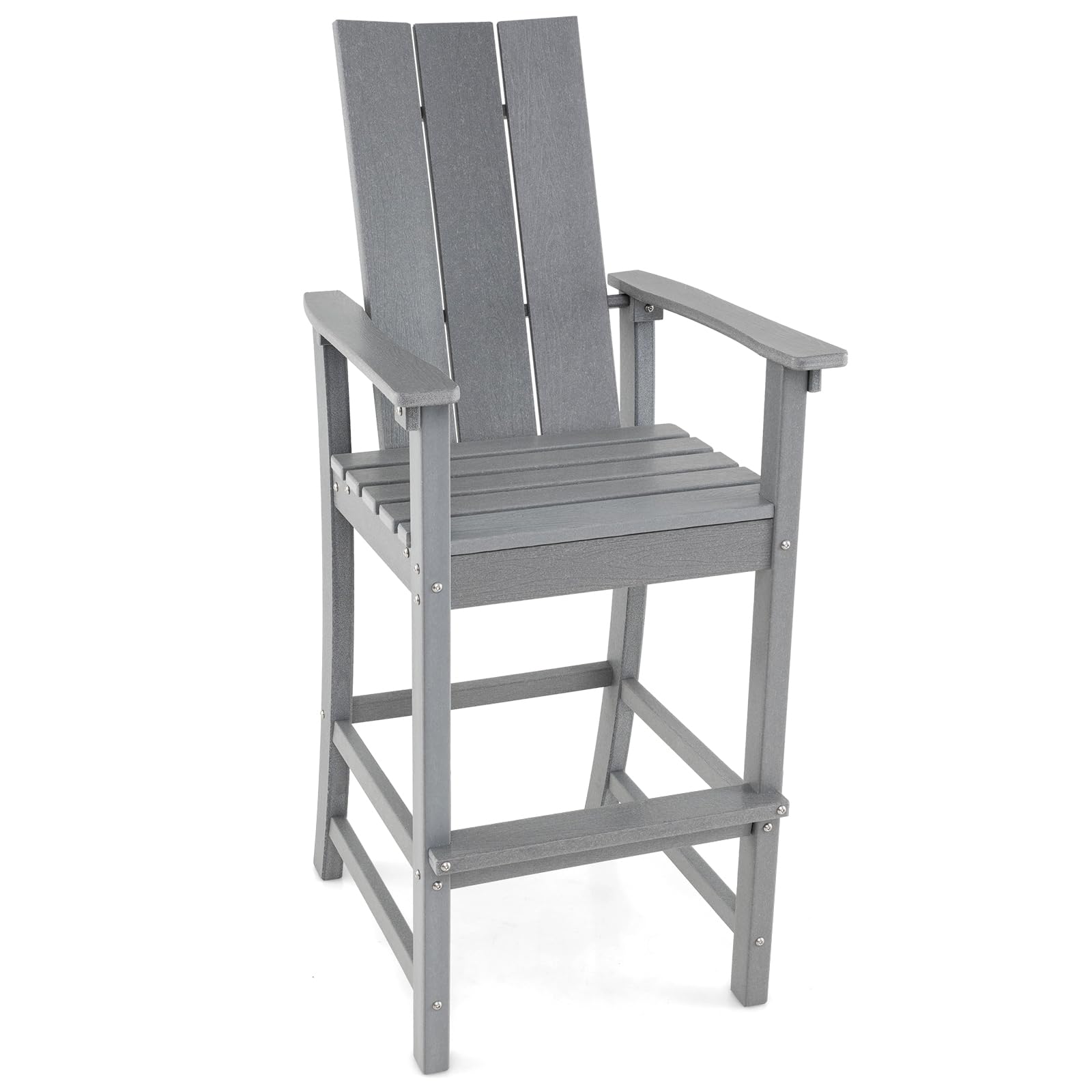 Giantex 52” Tall Adirondack Chair, HDPE Outdoor Bar Stool with Ergonomic Backrest