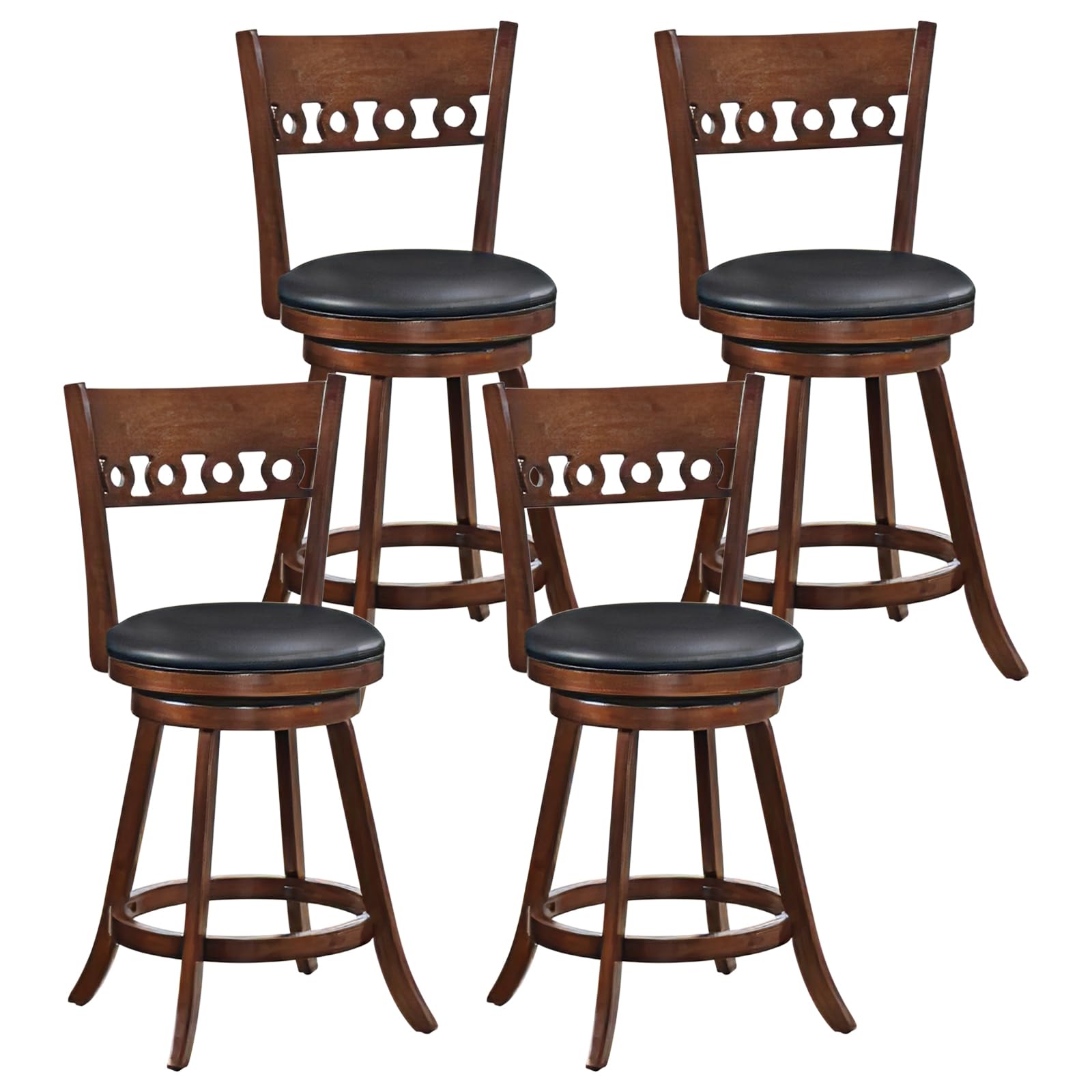 Giantex Swivel Bar Stools, Counter Height Bar Chairs with Back