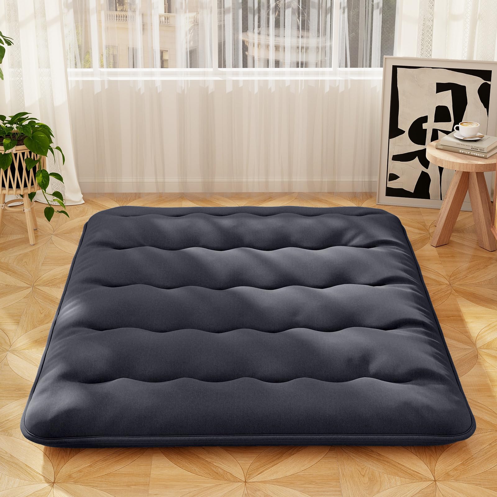 Giantex Japanese Floor Mattress, 4 Inch Futon Mattress with Washable Cover & Storage Bag